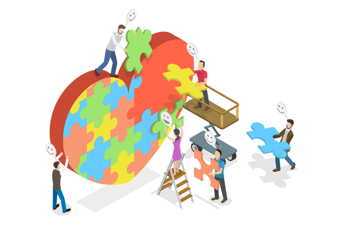 Charity Project and Care and Support  Illustration