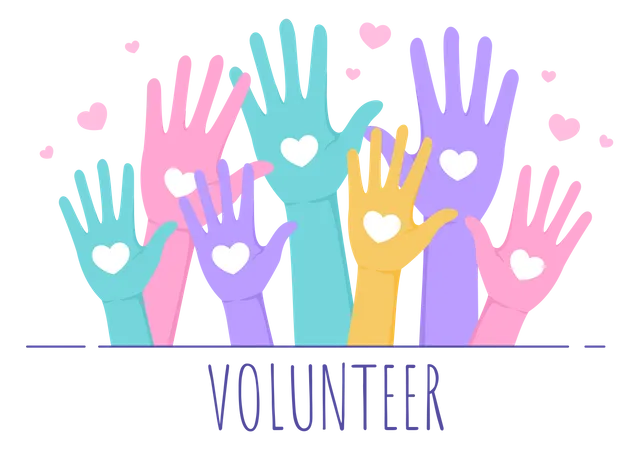 Charity volunteers Illustration