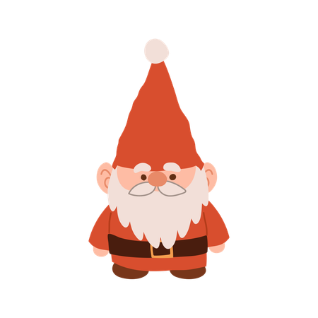 Charmant gnome de Noël de dessin animé  Illustration