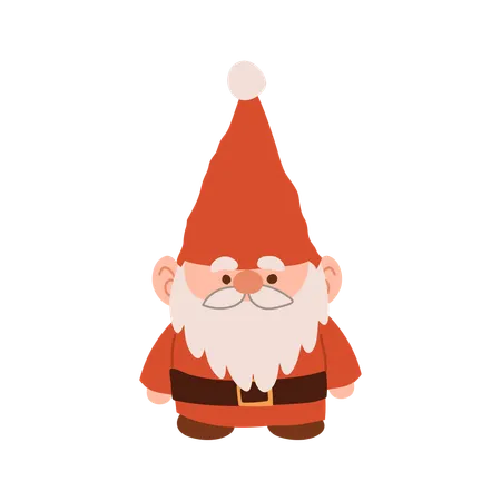 Charmant gnome de Noël de dessin animé  Illustration