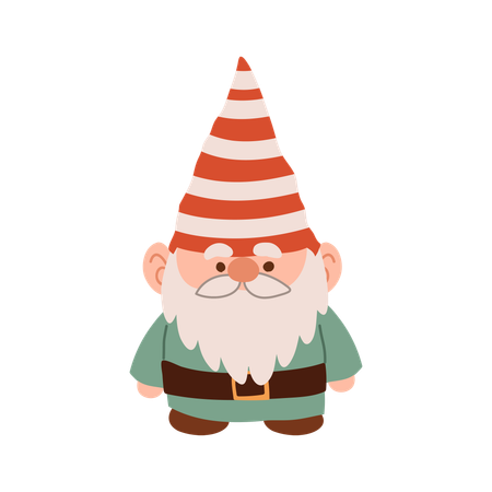 Charmant gnome de Noël de dessin animé  Illustration