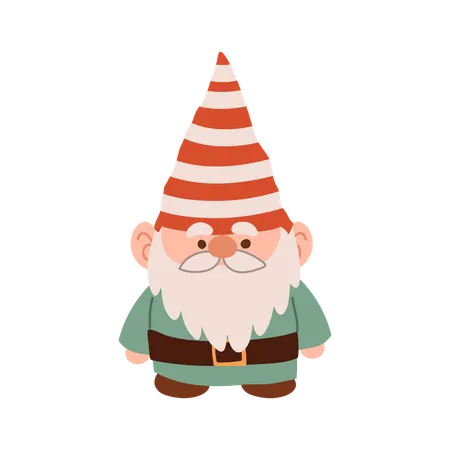 Charmant gnome de Noël de dessin animé  Illustration