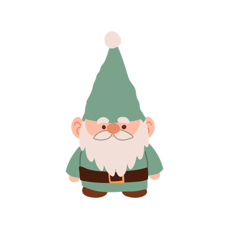 Charmant gnome de Noël de dessin animé  Illustration