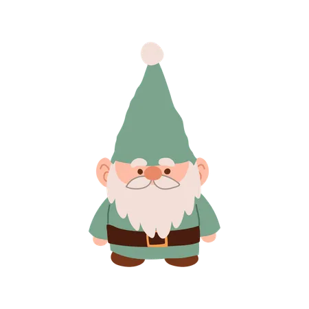 Charmant gnome de Noël de dessin animé  Illustration