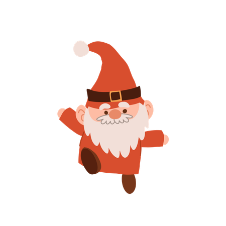 Charmant gnome de Noël de dessin animé  Illustration