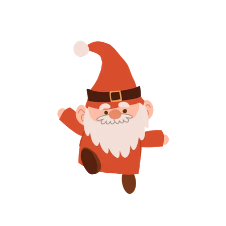 Charmant gnome de Noël de dessin animé  Illustration