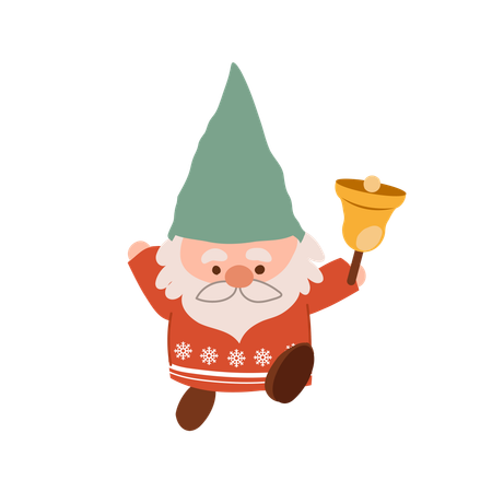 Charmant gnome de Noël de dessin animé  Illustration