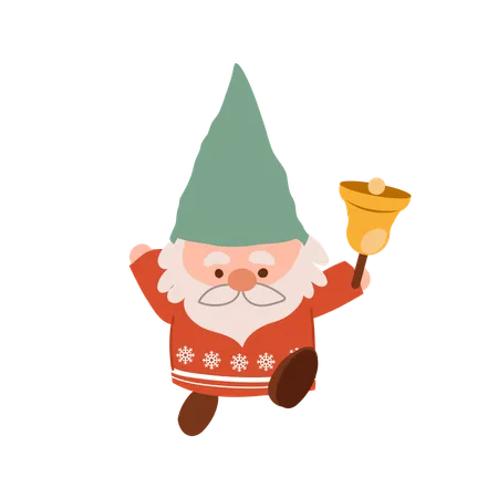 Charmant gnome de Noël de dessin animé  Illustration