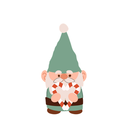 Charmant gnome de Noël de dessin animé  Illustration