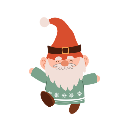 Charmant gnome de Noël de dessin animé  Illustration