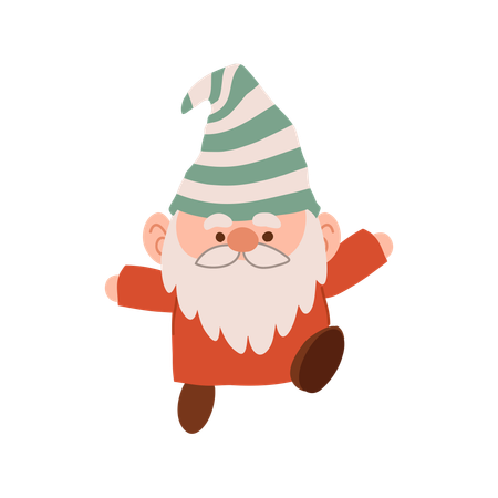 Charmant gnome de Noël de dessin animé  Illustration