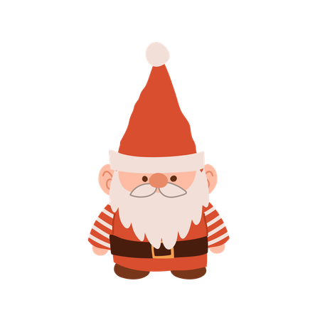 Charmant gnome de Noël de dessin animé  Illustration