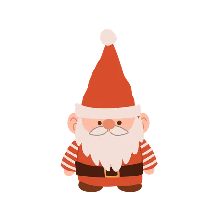 Charmant gnome de Noël de dessin animé  Illustration