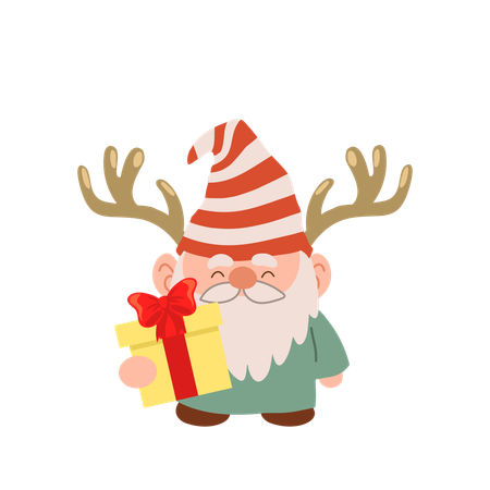 Charming cartoon Christmas gnome  Illustration