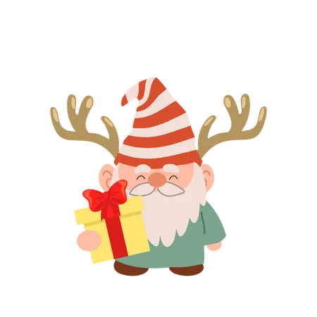 Charming cartoon Christmas gnome  Illustration