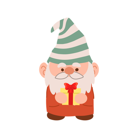 Charming cartoon Christmas gnome  Illustration