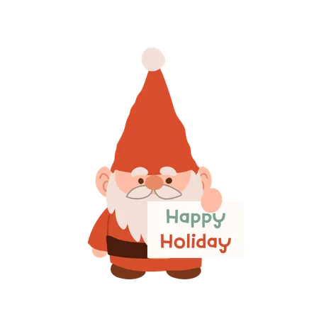 Charming cartoon Christmas gnome  Illustration