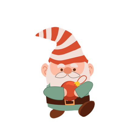 Charming cartoon Christmas gnome  Illustration