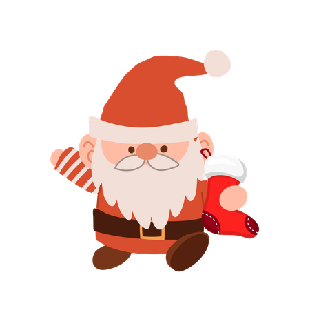 Charming cartoon Christmas gnome  Illustration