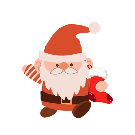 Charming cartoon Christmas gnome  Illustration