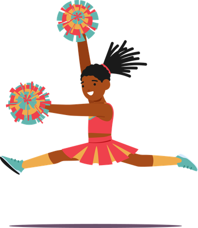 Charming Young Cheerleader Radiates Joy With Her Infectious Smile  Illustration