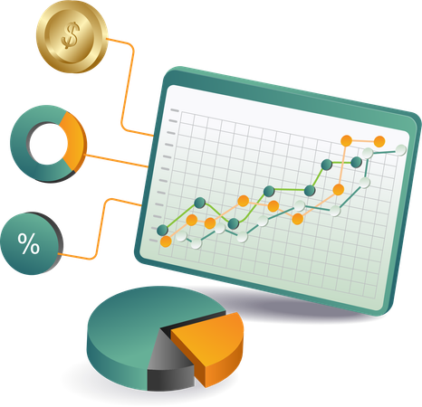 Chart displaying financial information  Illustration