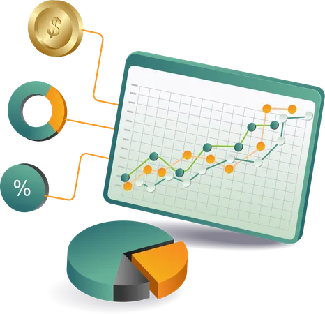 Chart displaying financial information  Illustration