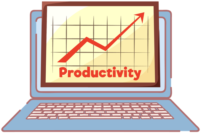 Chart of productivity and growth of statistical indicators  Illustration