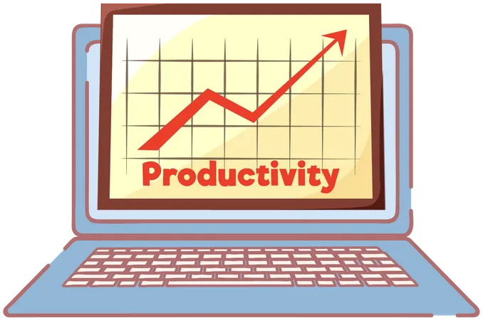 Chart of productivity and growth of statistical indicators  Illustration