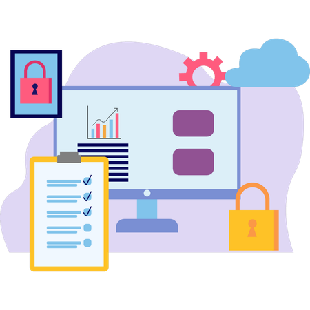 Chart showing the security of the account  Illustration