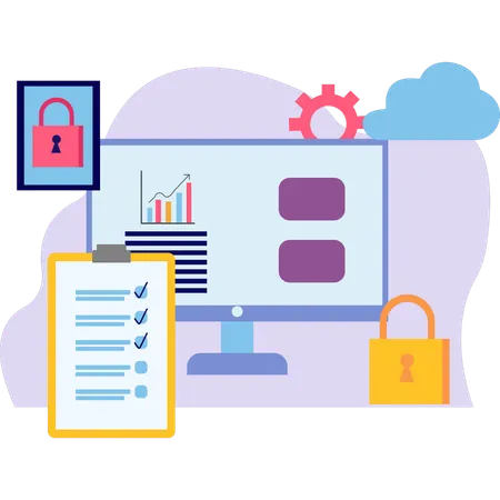 Chart showing the security of the account  Illustration