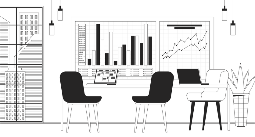 Chart whiteboard conference room empty  Illustration