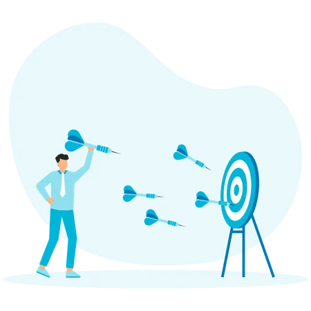 Chasing for target achievement to reach goal  Illustration