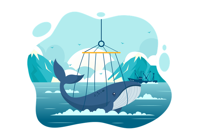 Chasse à la baleine  Illustration