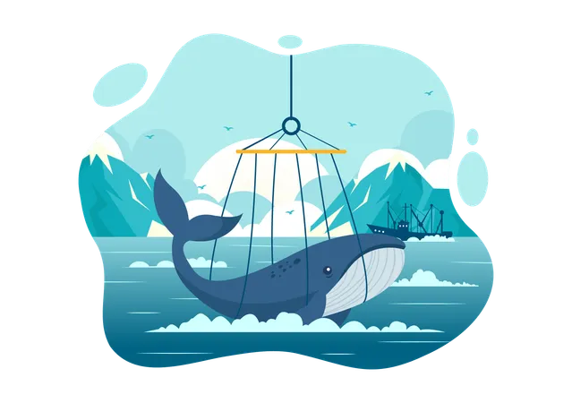 Chasse à la baleine  Illustration