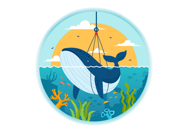 Chasse à la baleine  Illustration