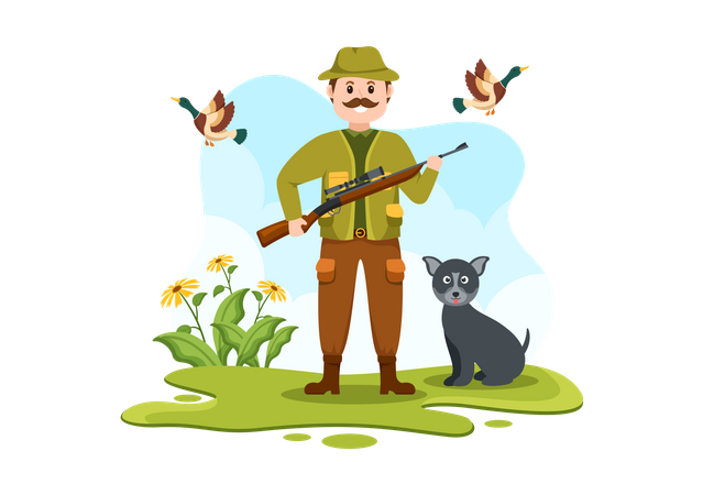 Chasseur mâle  Illustration