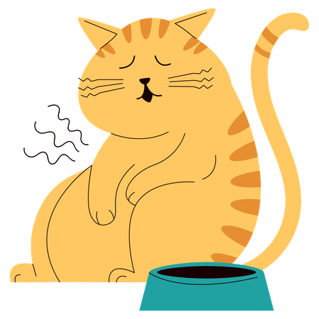 Chat affamé  Illustration