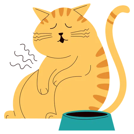 Chat affamé  Illustration