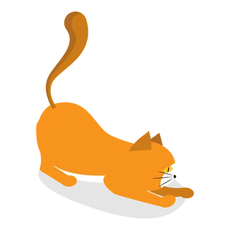 Chat assis en position agressive  Illustration