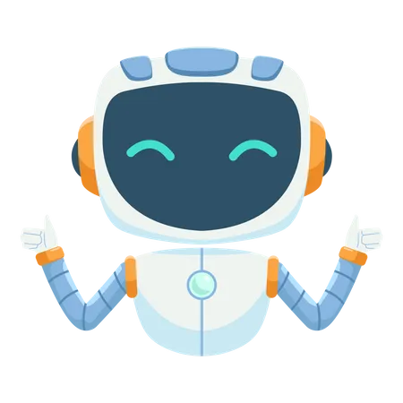 Chat bot gesturing thumbs up Illustration