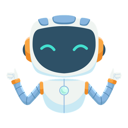 Chat bot gesturing thumbs up  Illustration