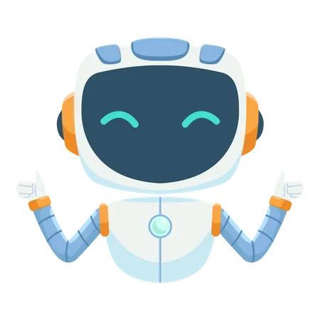 Chat bot gesturing thumbs up  Illustration