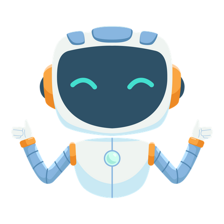 Chat bot gesturing thumbs up  Illustration