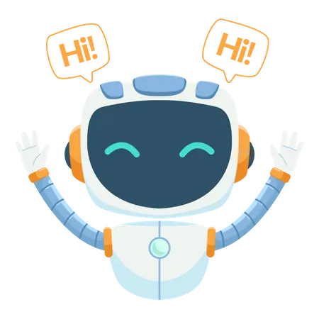 Chat bot give hello Illustration