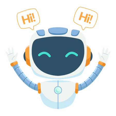 Chat bot give hello  Illustration