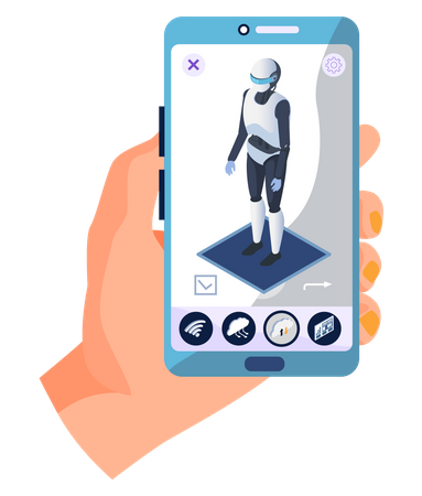 Robot de discussion mobile  Illustration