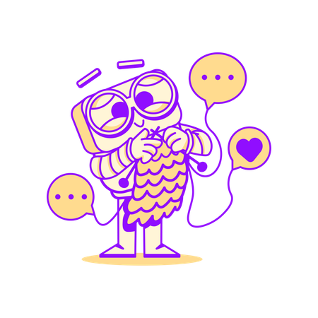 Chat bot weaving clothes  Illustration