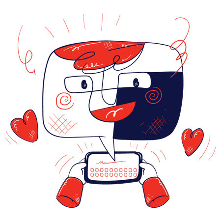 Chat bot working as customer service  Illustration