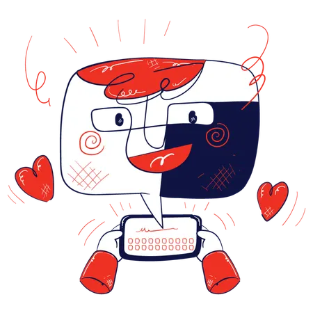 Chat bot working as customer service  Illustration